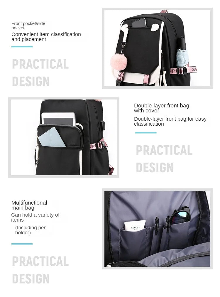Teens Korean Style School Backpack