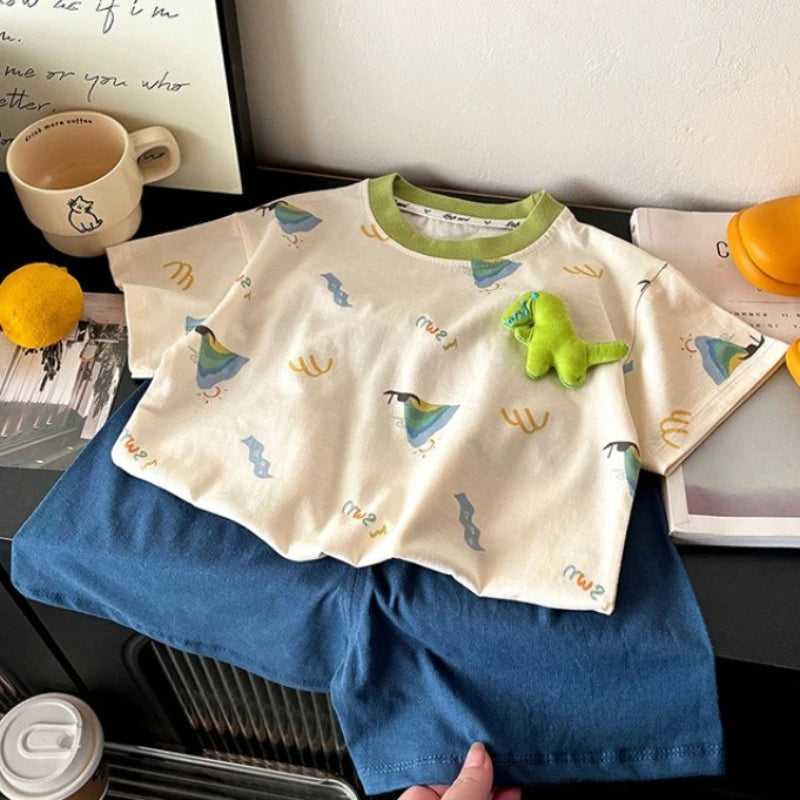 Kinder Kleidung Set Baby Jungen/Mädchen T-Shirt + Shorts Sommer Kleidung Baumwolle Cartoon Casual Jungen Trainingsanzug Kinder Baby Kleidung set