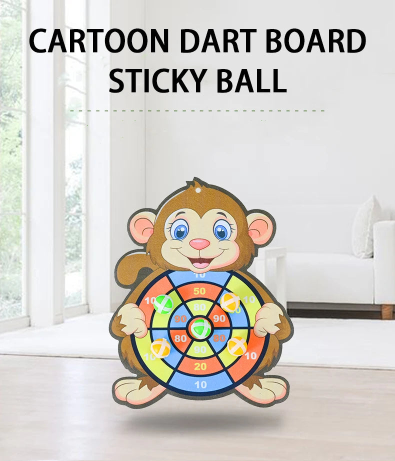 Montessori Dartscheibe Ziel Sportspiel Spielzeug für Kinder 4 bis 6 Jahre alt Outdoor-Spielzeug Kind Indoor Mädchen Klebriger Ball Jungen Geschenk
