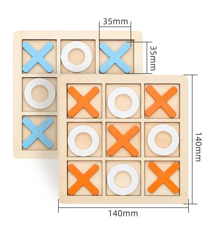 Montessori XO Schach Puzzle 3D Geometrische Formen Brettspiele Für Kinder Kinder Pädagogisches Holz Spielzeug