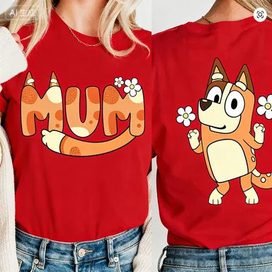 Bluey Day Kurzarm-T-Shirt, lockeres Sportshirt, Bluey Rundhals-Oberteil, bequemes Streetwear-Oberteil für Herren, passendes Familien-T-Shirt, Kleidung ﻿