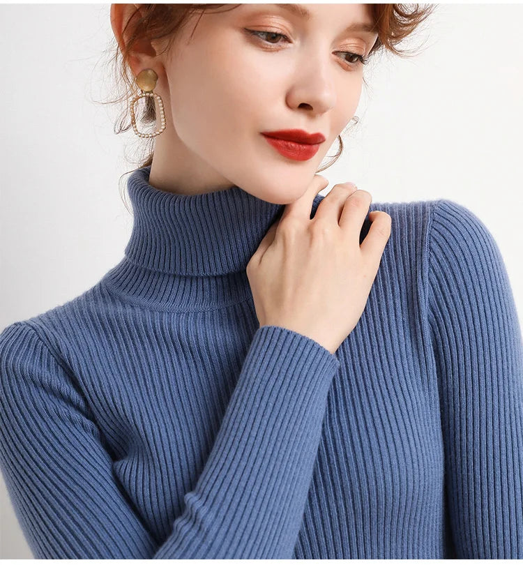 Heliar Damen-Herbstpullover mit Rollkragen, gestrickte, weiche Pullover, Kaschmirpullover, einfache, weiche Pullover für Damen, 2026, Herbst und Winter