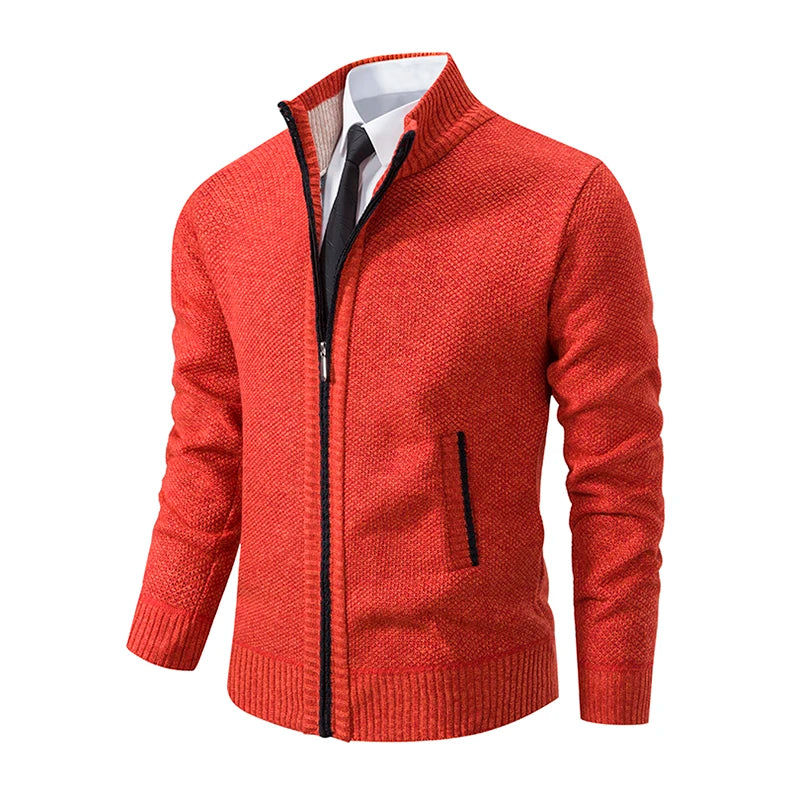 Herbst Und Winter New Jersey männer Casual Sport Mantel Einfarbig Stehkragen Wullover Greifen Fleece Warm Zipper Strickjacke