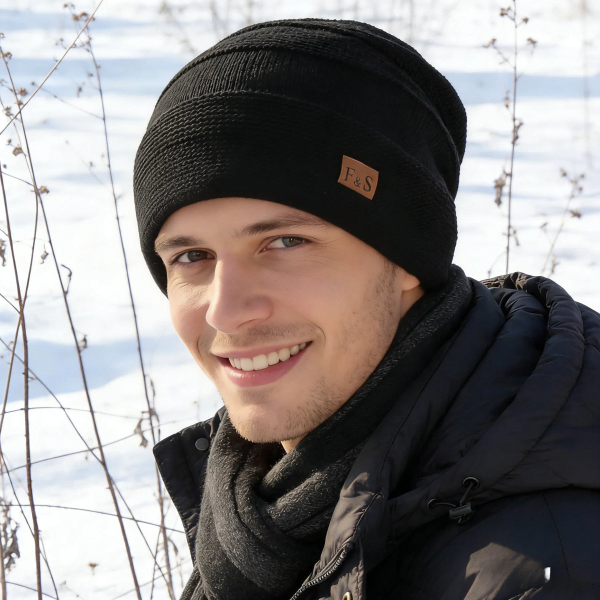 Neue Unisex Slouchy Winter Hüte Hinzufügen Pelz Gefüttert Männer Und Frauen Warme Beanie Cap Casual Label Decor Winter Gestrickte Hüte