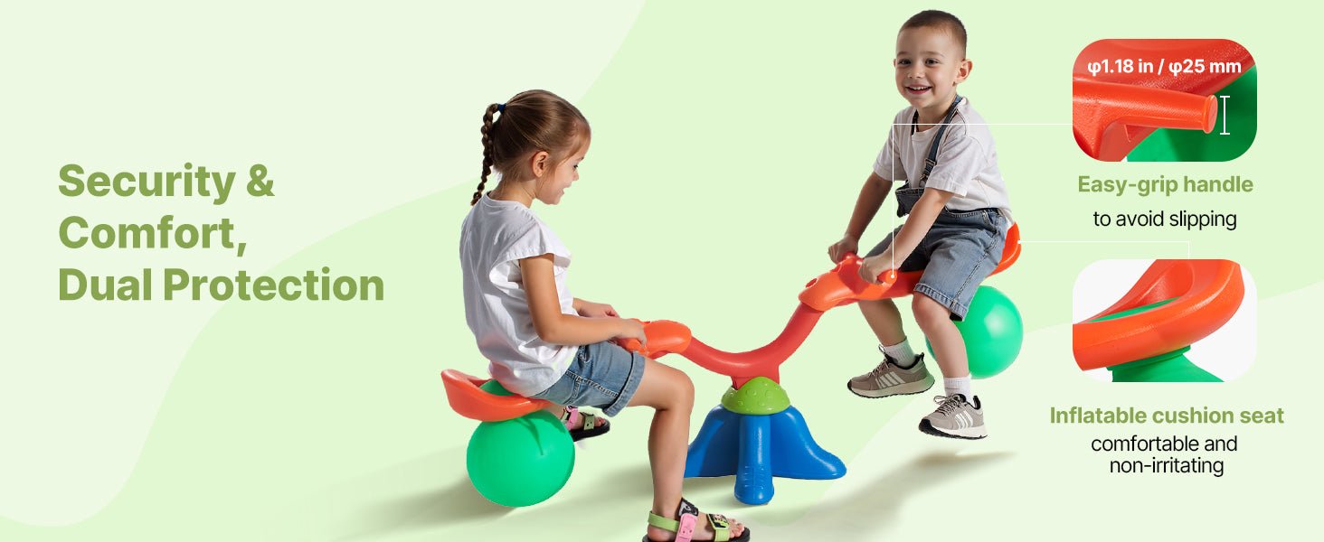 SucceBuy Kinder-Wippe, 55 Pfund pro Sitz, Sit-and-Spin-Teeter, Totter 360 °   Rotierende Spielgeräte für den Außenbereich zum Spielen von Kindern