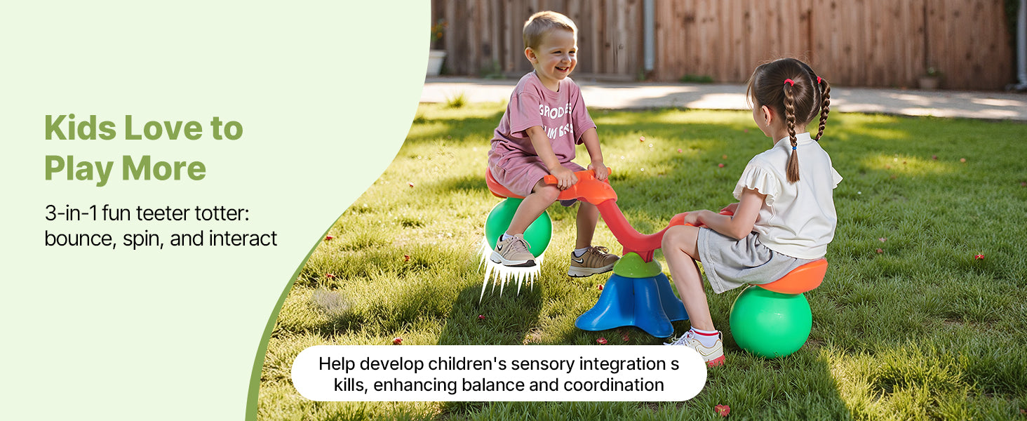SucceBuy Kinder-Wippe, 55 Pfund pro Sitz, Sit-and-Spin-Teeter, Totter 360 °   Rotierende Spielgeräte für den Außenbereich zum Spielen von Kindern